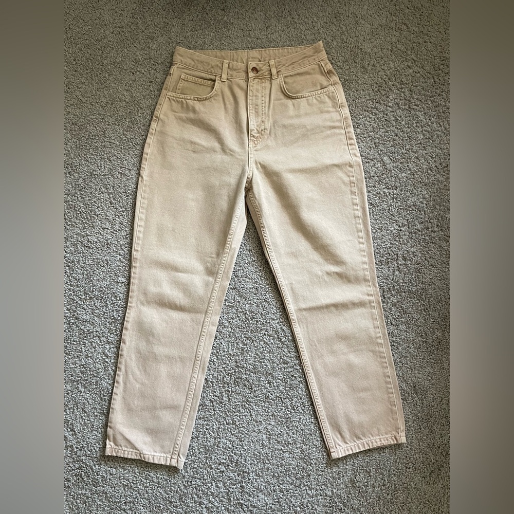 ASOS Beige Straight Leg Jeans